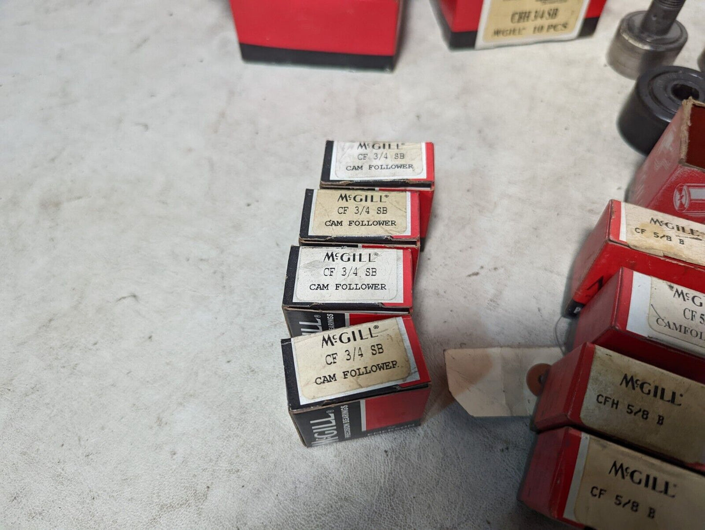Lot of McGill cam followers: CFH 3/4SB, CF 3/4SB, CF 5/8B, CF 1/2 SB, CF 5/8, ++