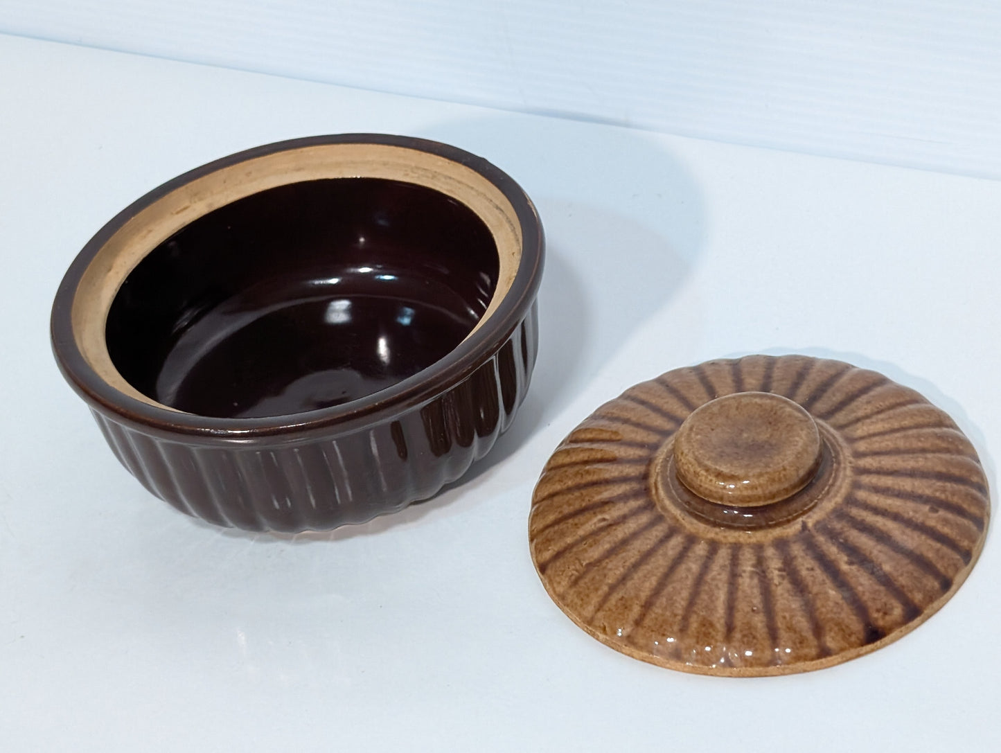 Vintage Stonewear Pottery Nut Candy Snack Serving Dish Earth Tone Made in USA