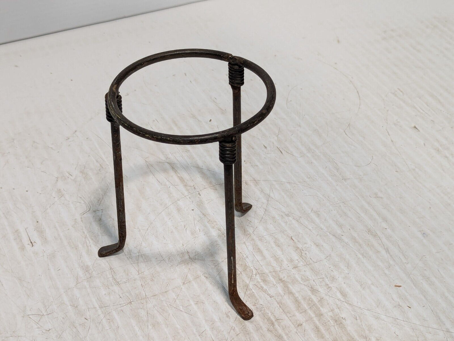 2 Antique Wrought Iron Pottery Stands, One 13" and One 6" Tall - Free Shipping