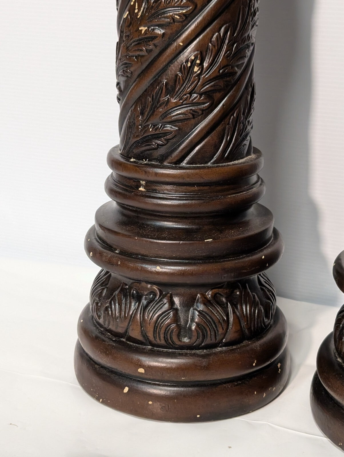 Vintage Pair of Carved Victorian Pedestals and Plant Stands