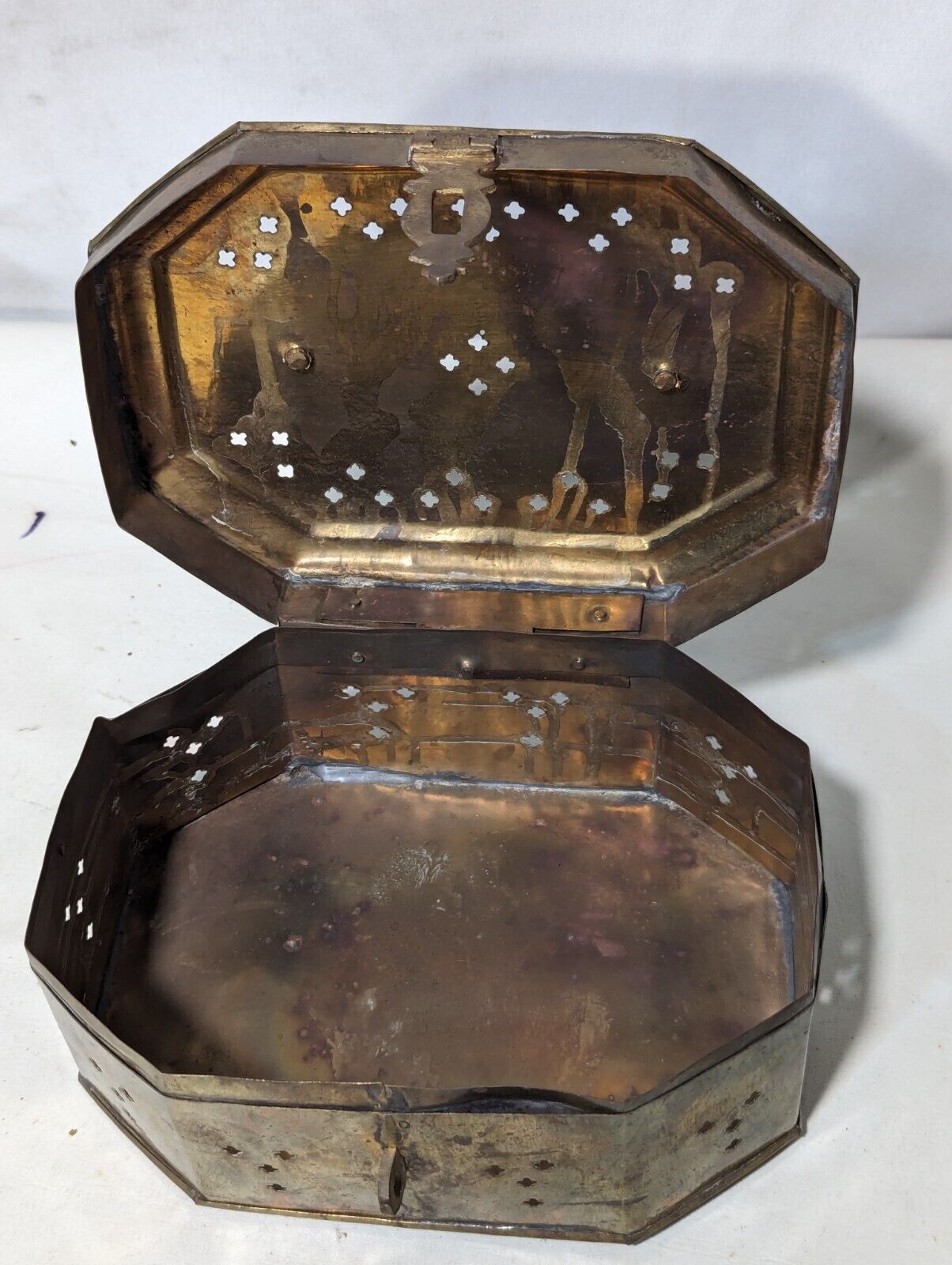 Vintage Brass Cricket Box from India - Nice for Keeping Trinkets 8"L x 6.5"D