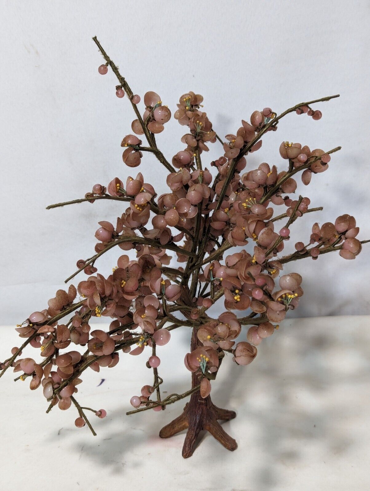 Vintage Art - Tree with Pink Tinged Blossoms 14" h x 10" w