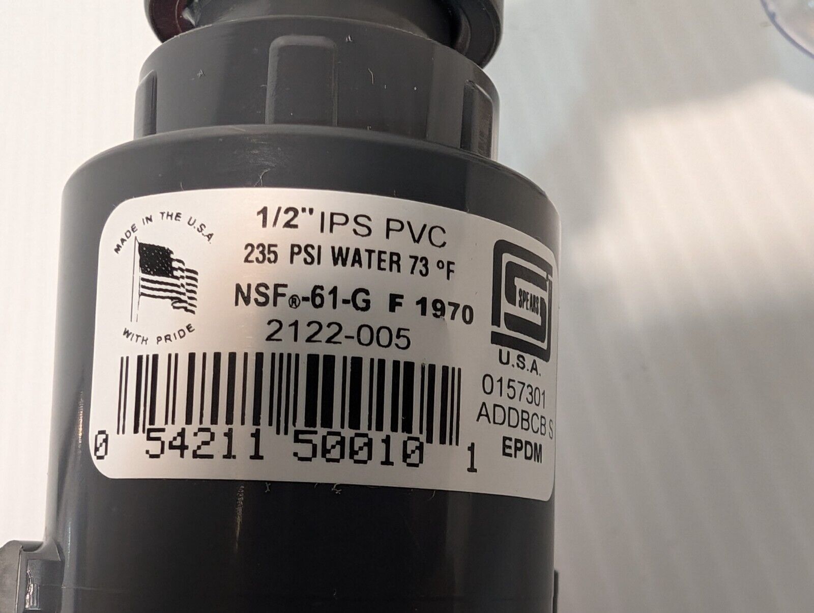 Spears NSF-61-G F 1970 1/2" IPS PVC Manifold Pipe 2122-005 - Free Ship+Return