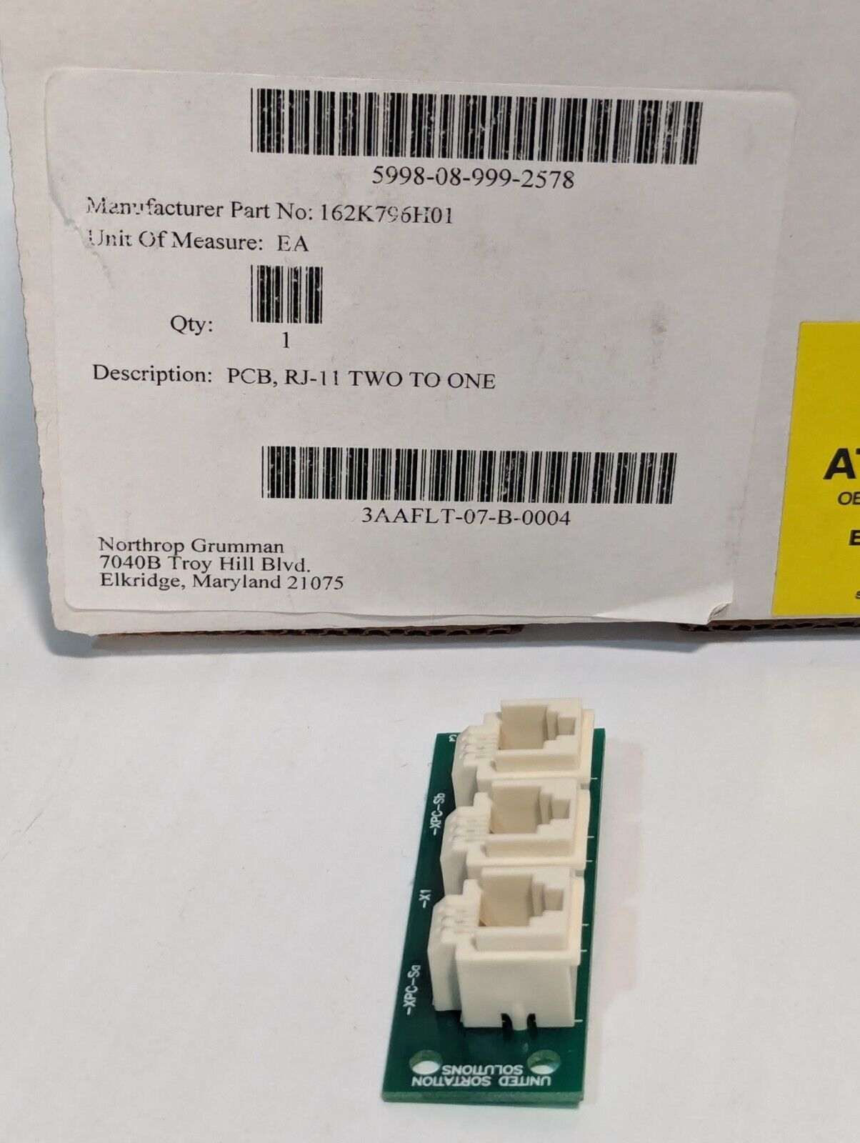 United Sortation Solutions 555-6-3034-rev3 RJ-11 3 Port Circuit Board-Free Ship