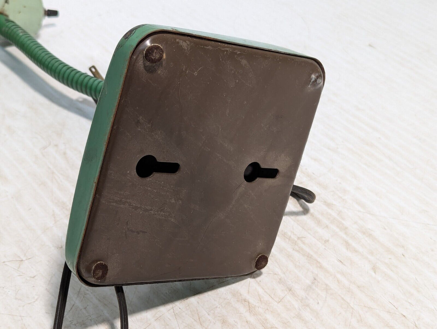 Vintage /DESK TABLE/ Gooseneck Lamp Metal Base, Glacial Green - Free Shipping