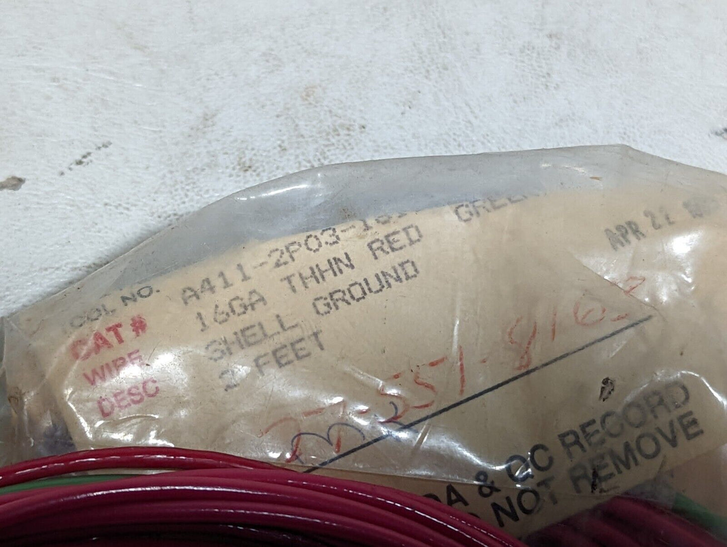 Sine A411-2P03-1816-E2, 16GA THHN red, shell ground, 2 feet, with Sine CA4011FR