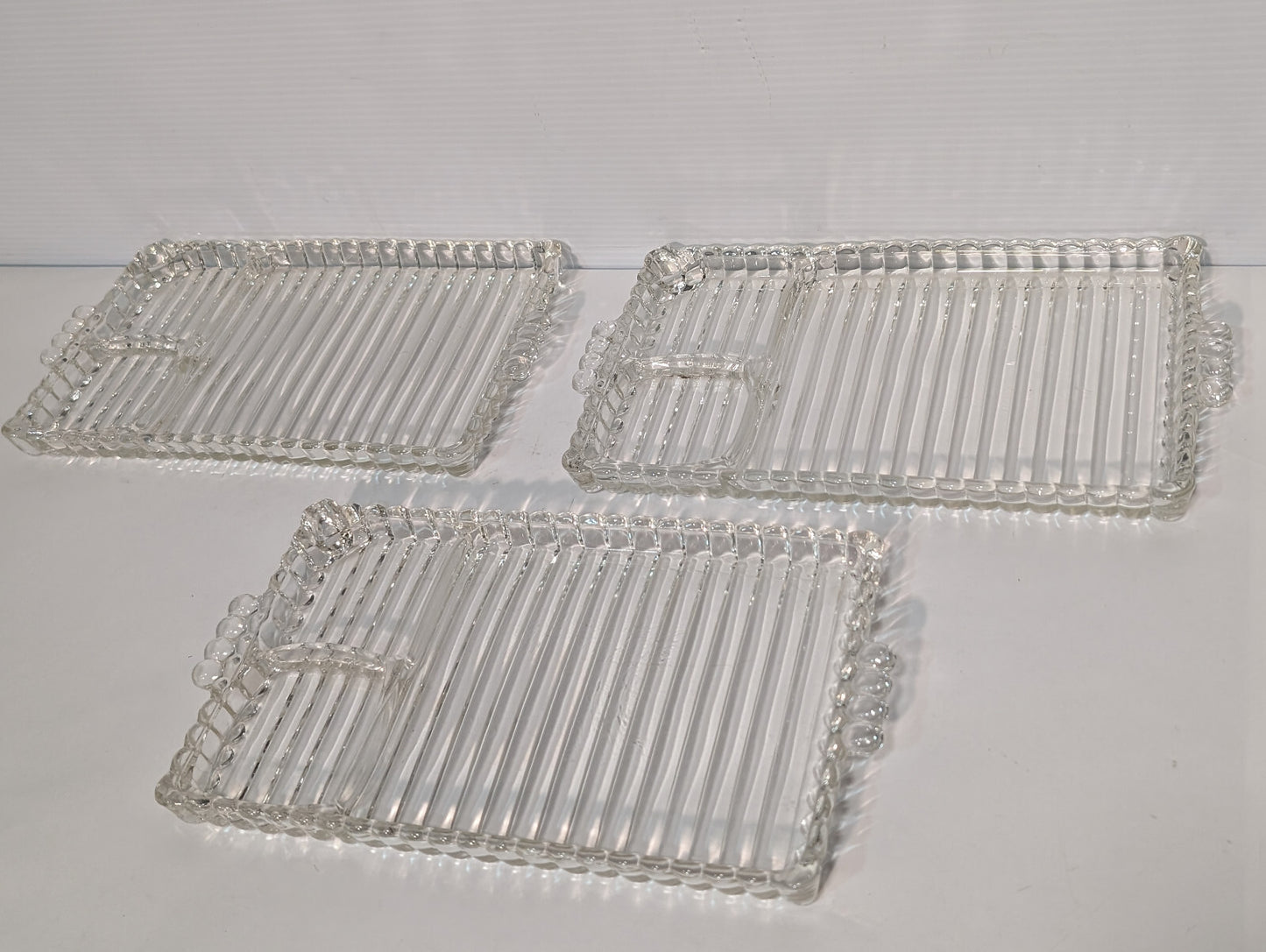 Vintage Mid Century Hazel Glass Atlas Party, TV, Snack, Smoke Rolling, Ash Tray