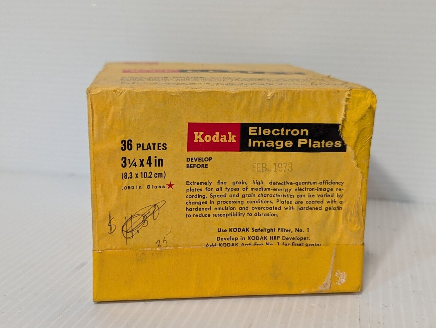 Vintage Kodak Glass Electron Image Plates Exp. 1973