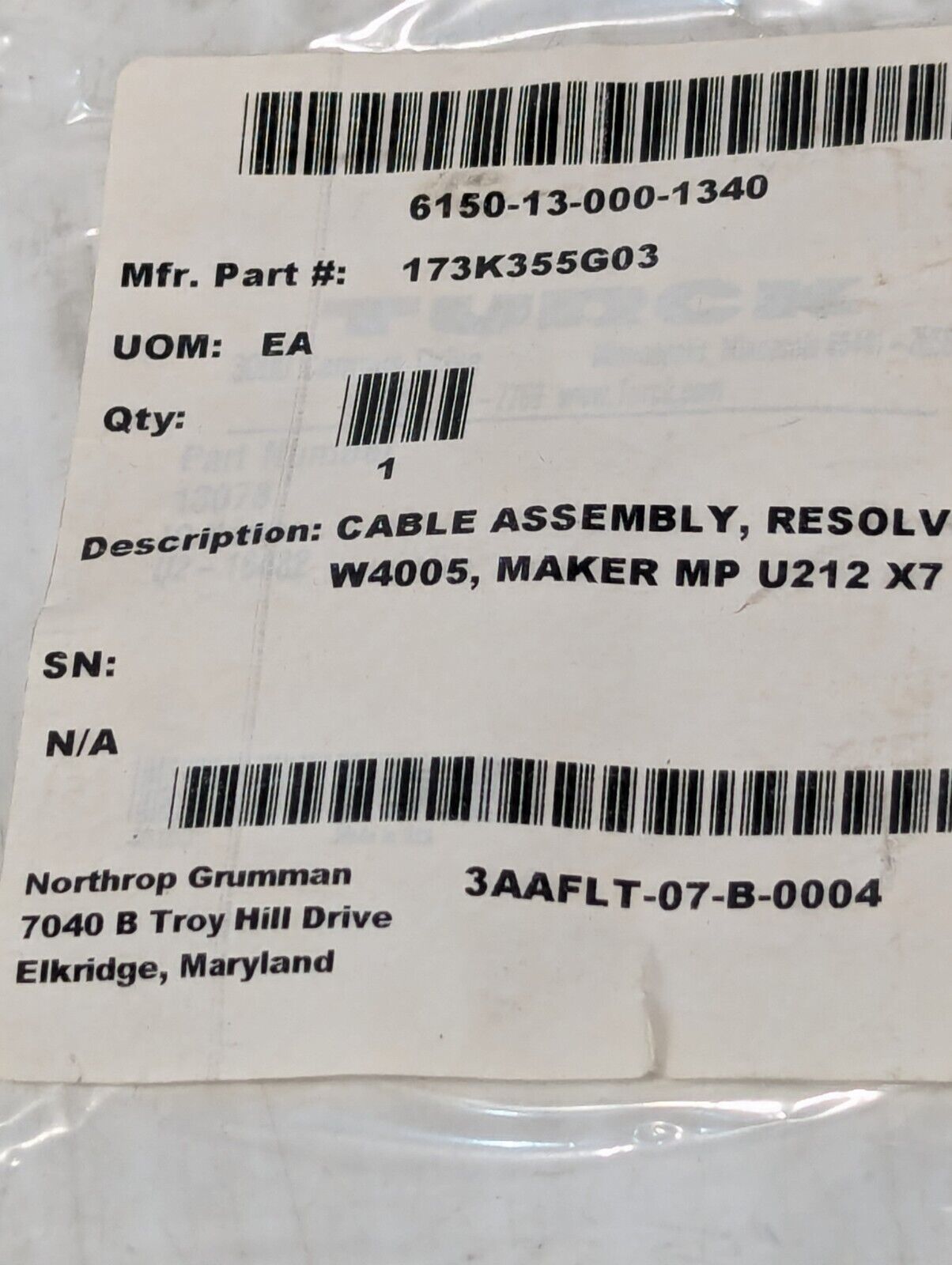 Turck 13078 Resolver Cable Assembly, W4005, U2-16482, 173K355G03 - Free Shipping