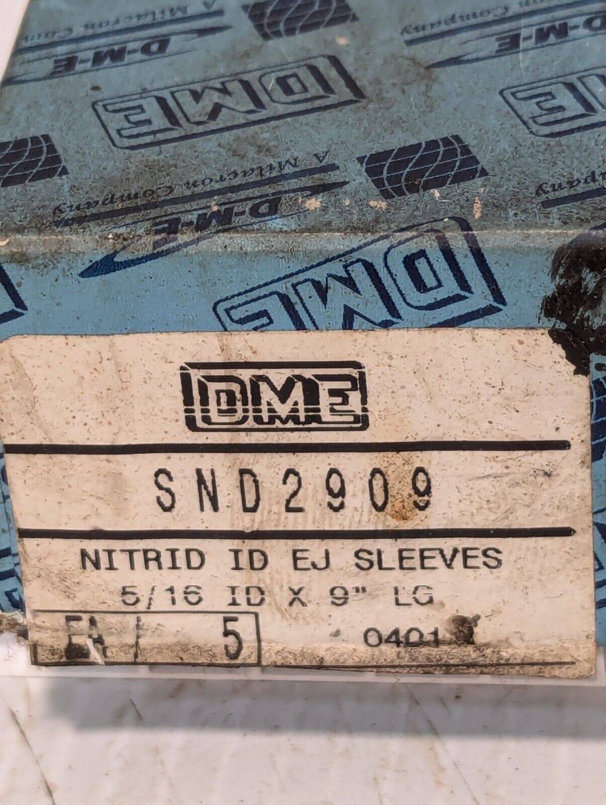 (1) DME SND2909 Nitrid ID Ejector Sleeve 5/16" ID x 9" LG