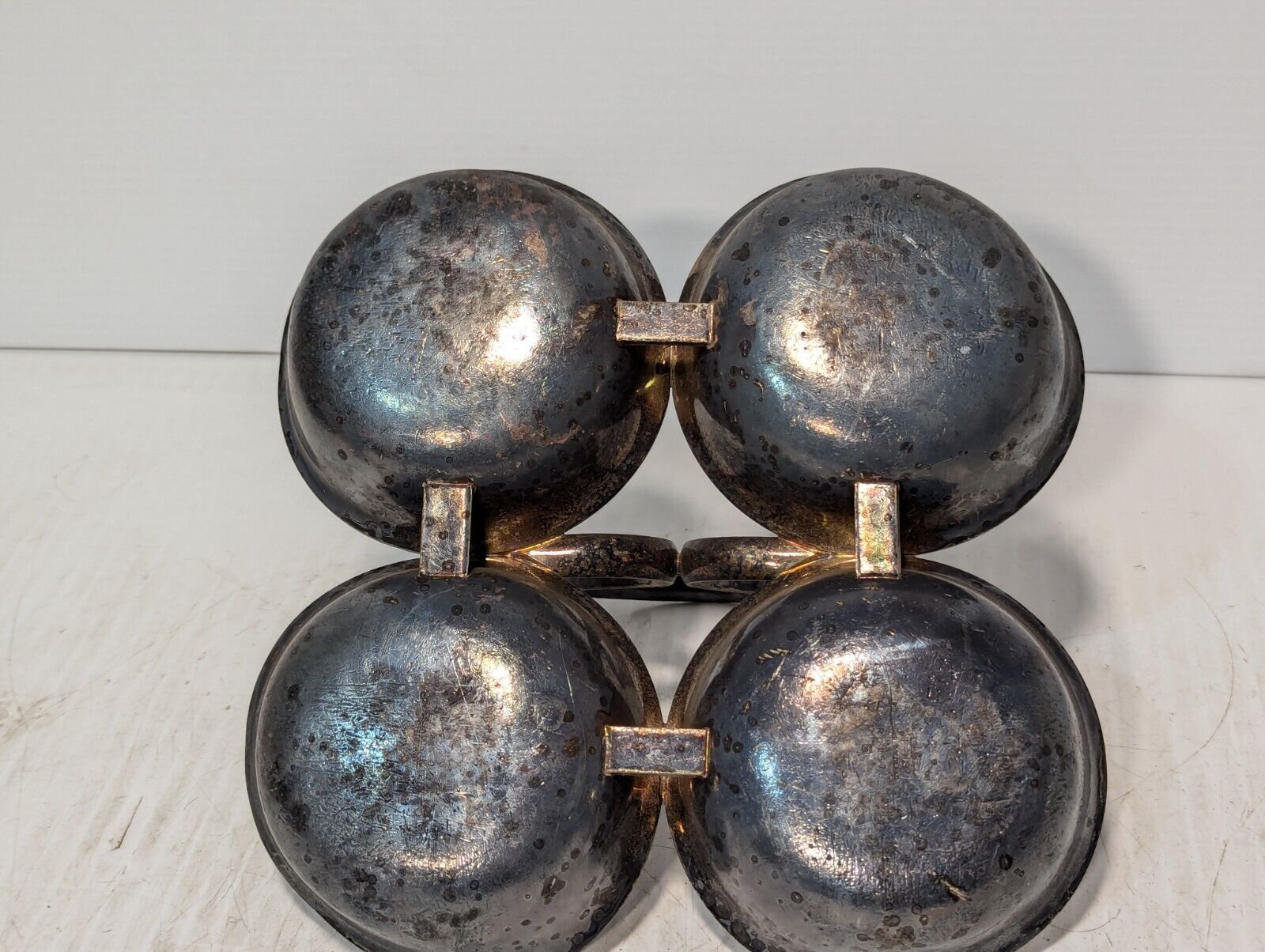 STUNNING ANTIQUE QUADRUPLE PLATE CONDIMENT SERVER, HOME DECOR - Free Shipping