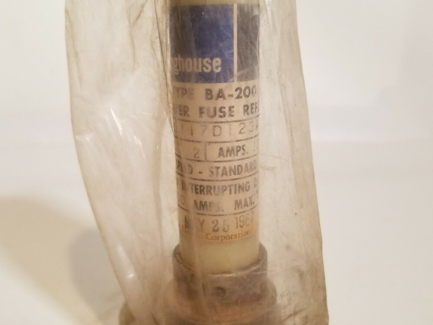 Westinghouse BA-200 117D123A14 125E Boric Acid Power Fuse Refill, New OldStock
