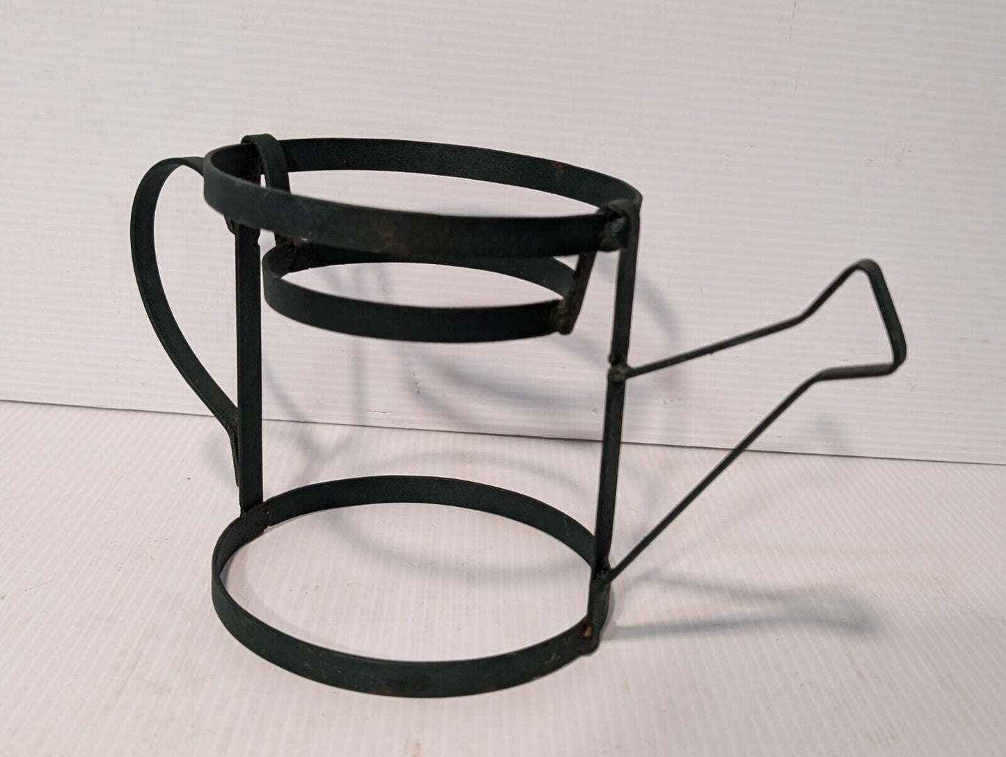 Vintage Wrought Iron Watering Can Planter/ Plant Holder 6 x 11" - Free Shipping