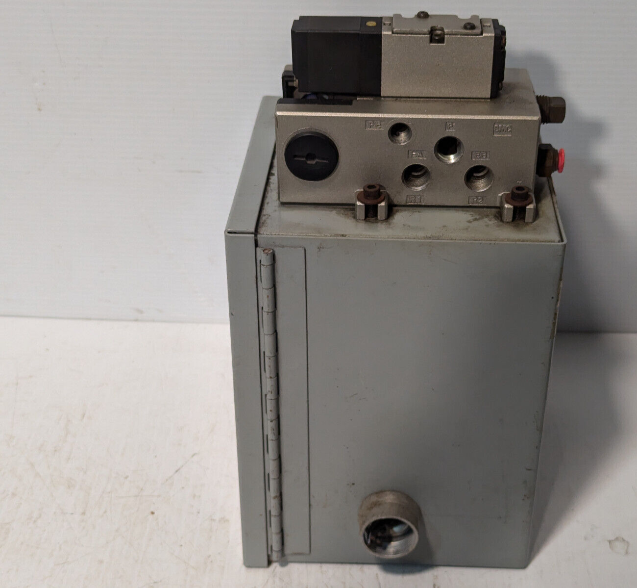 SMC NVSP4116-0009D Pneumatic Solenoid Valve w/ Pulse Counter, Box, Parts, Used
