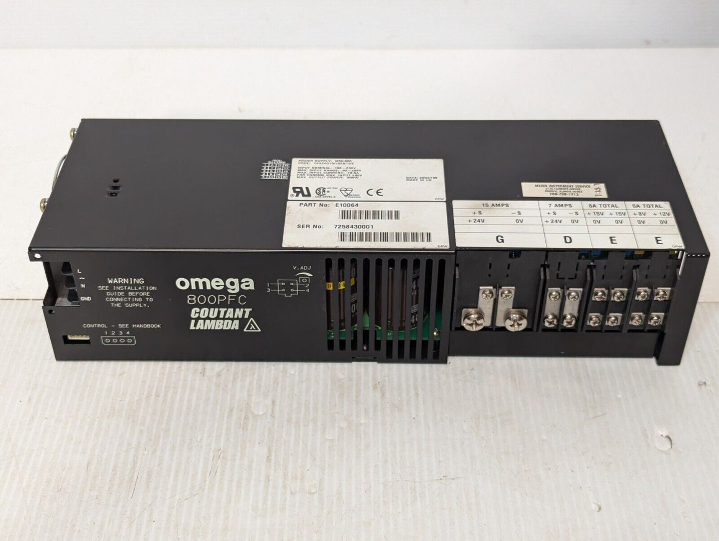 Omega 800PFC Coutant Lambda MML800 Power Supply MPM Printer - Free Ship+Returns