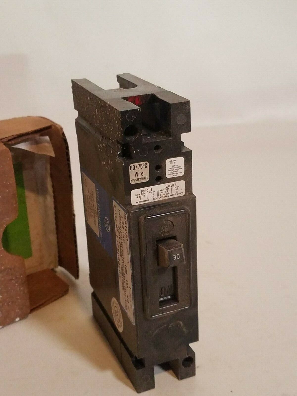 Westinghouse REA1030 Circuit Breaker 30A 120VAC, 125VDC 1 Pole