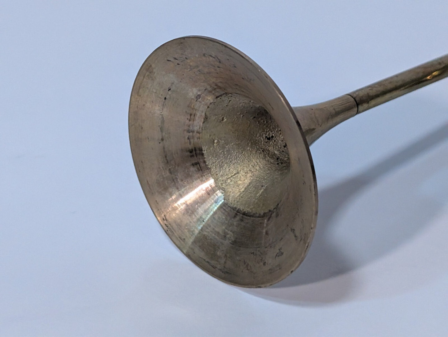 Vintage Bugle Candlestick 9" and Silver Plated Tray with Grapes, Sheffield 6"
