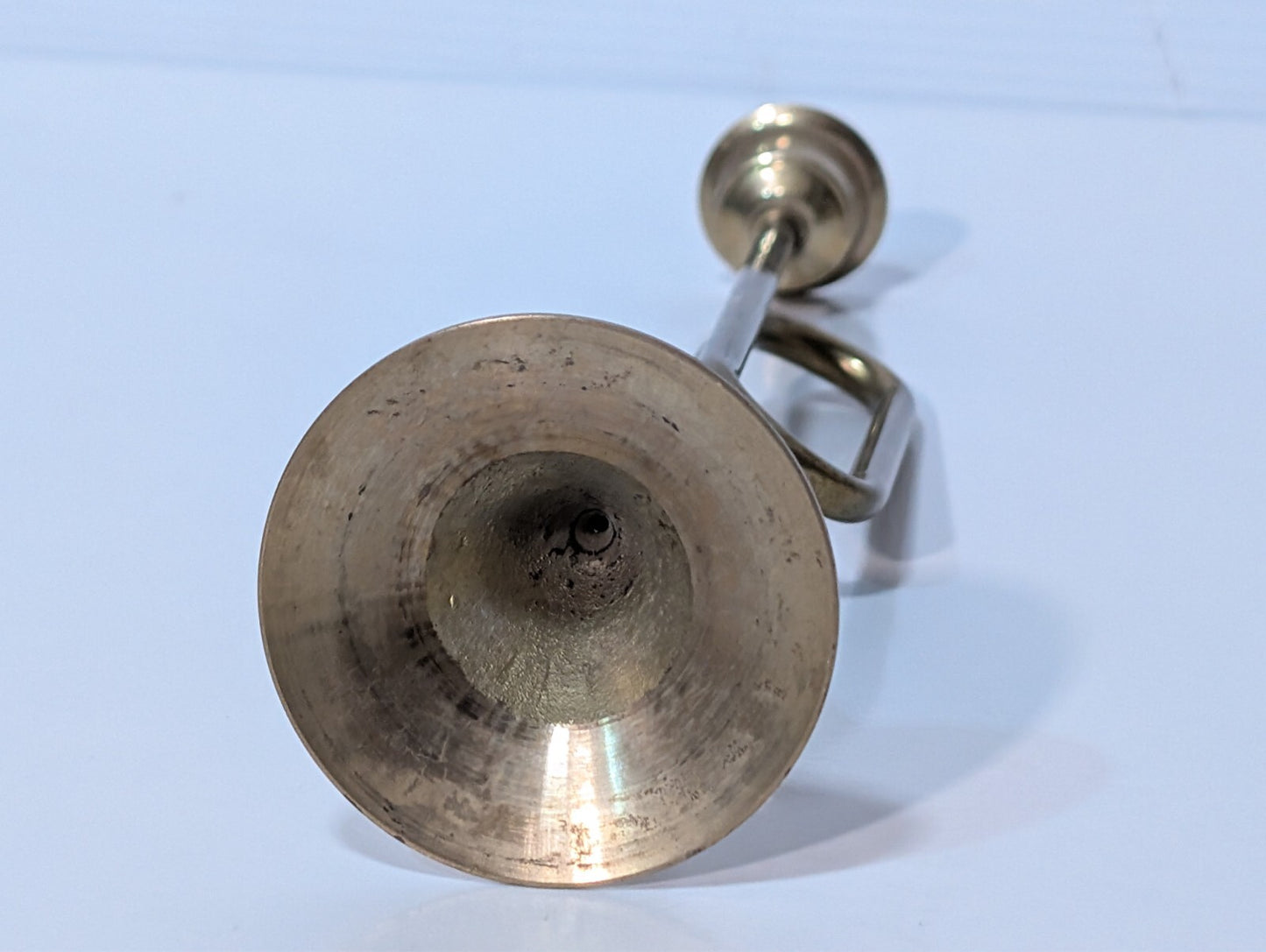 Vintage Bugle Candlestick 9" and Silver Plated Tray with Grapes, Sheffield 6"