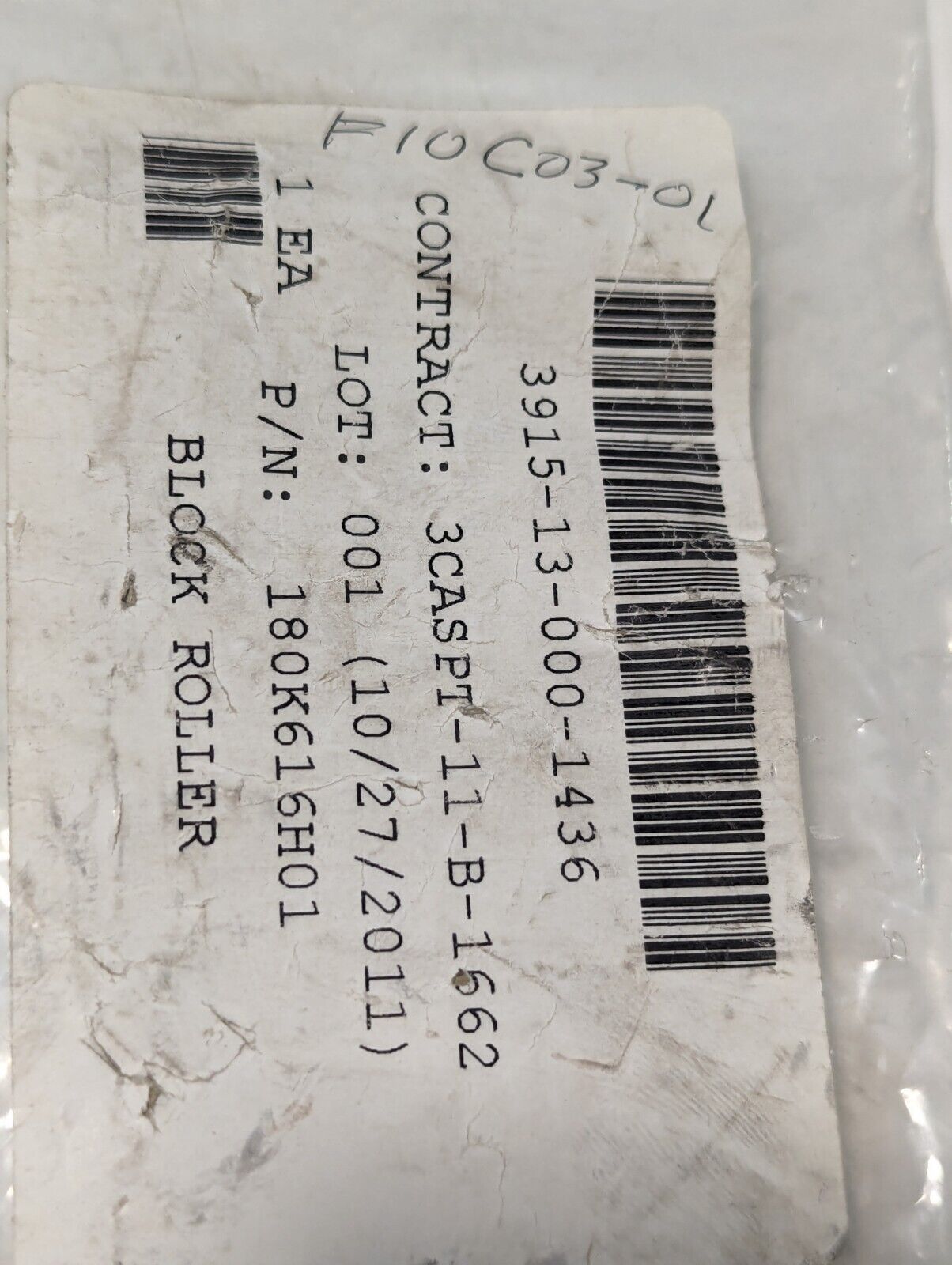 3915-13-000-1436 180K616H01 Block Roller - Free Shipping