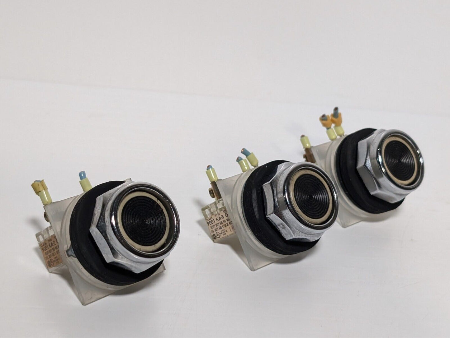 (3) Square D 9001 KA-3 Ser G Push Button Switch 600VAC, Used, USA