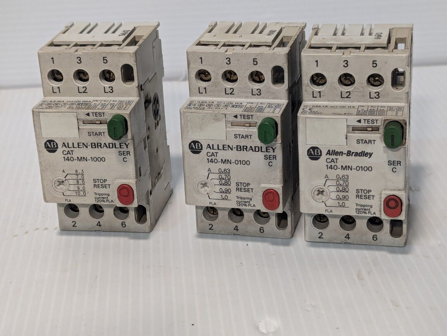 Allen Bradley 140-MN-0100 SER C manual motor starter, 0.63A - Free Shipping