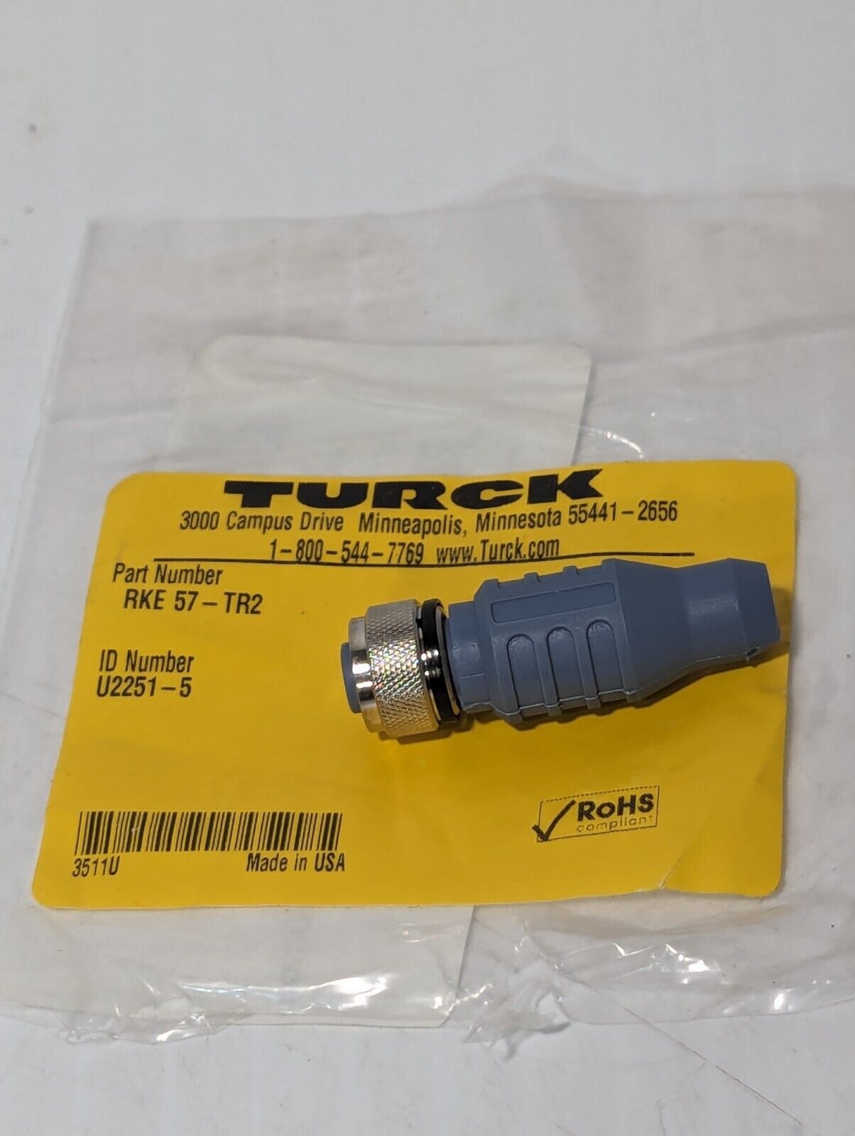 Lot of 2 Turck RKE 57-TR2 Terminating Sensor, M12 Female Connector - Free Ship