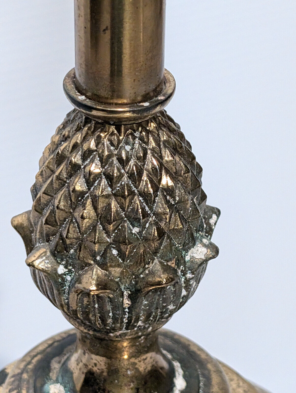 Stiffel Vintage, Antique, MCM, 34" Brass Table Lamp, Pineapple,Hollywood Regency