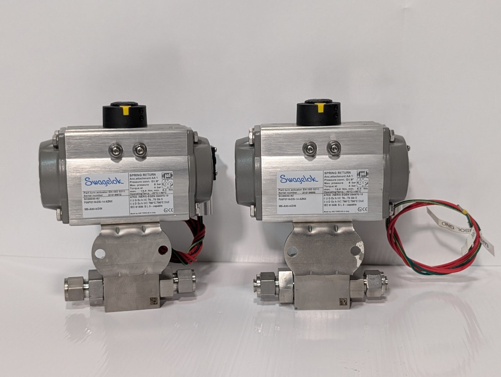 Swaglok MS-A30-4-DIN Spring Return Assy SS-AFSS8 Control Valve ASCO WT8551A001MS