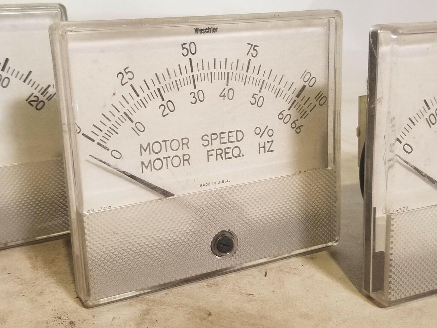 Weschler Motor Panel Meters, set of 3 - Current%, Speed%/Hz, VAC