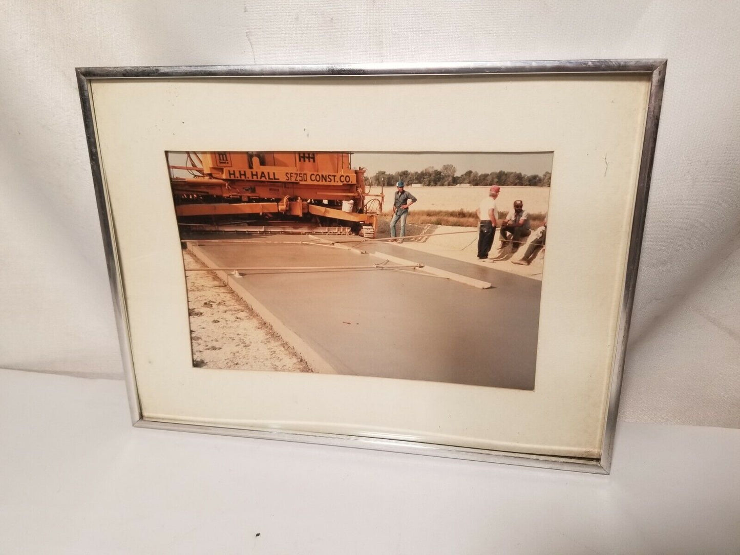 Vintage construction photos in frame 16.375"x12.375"