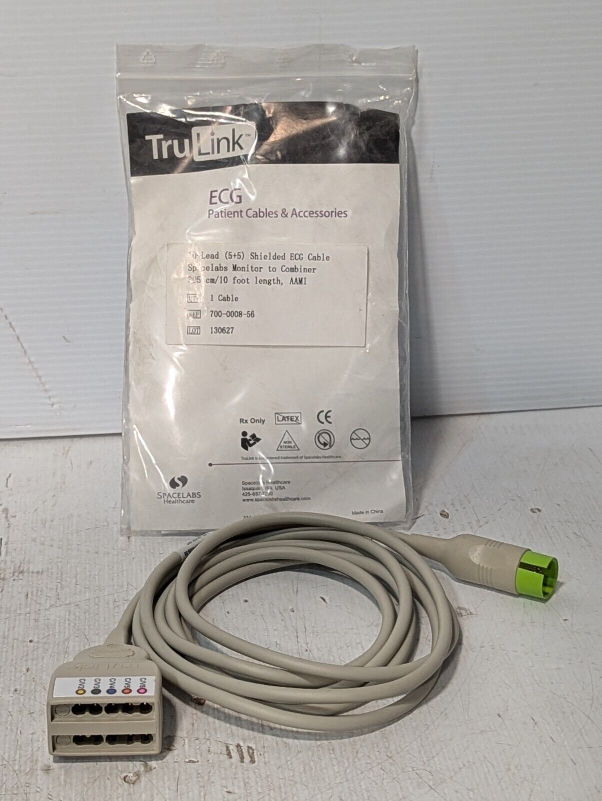 Spacelabs 700-0008-56 10-Lead Shielded ECG Cable, 10' length - Free Shipping