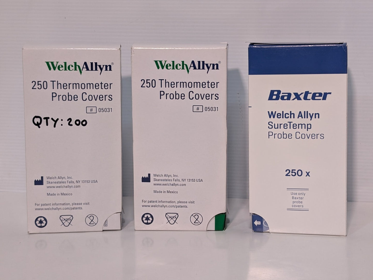 3 Boxes 05031 Welch Allyn \ Baxter Probe Covers for SureTemp Thermometers