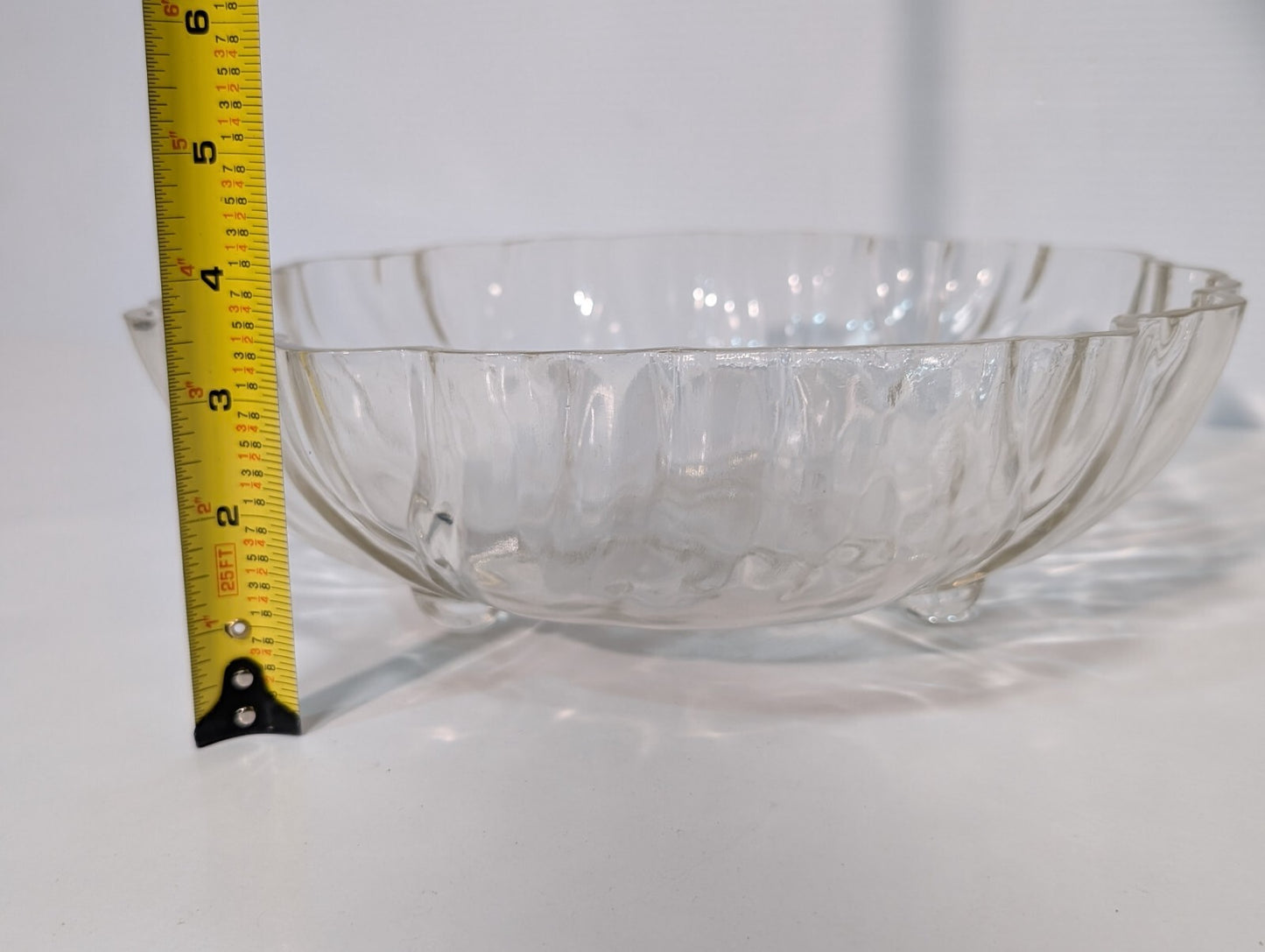 Vintage Indiana Glass 3-Footed Mid-Century Sunflower 11" Glass Bowl