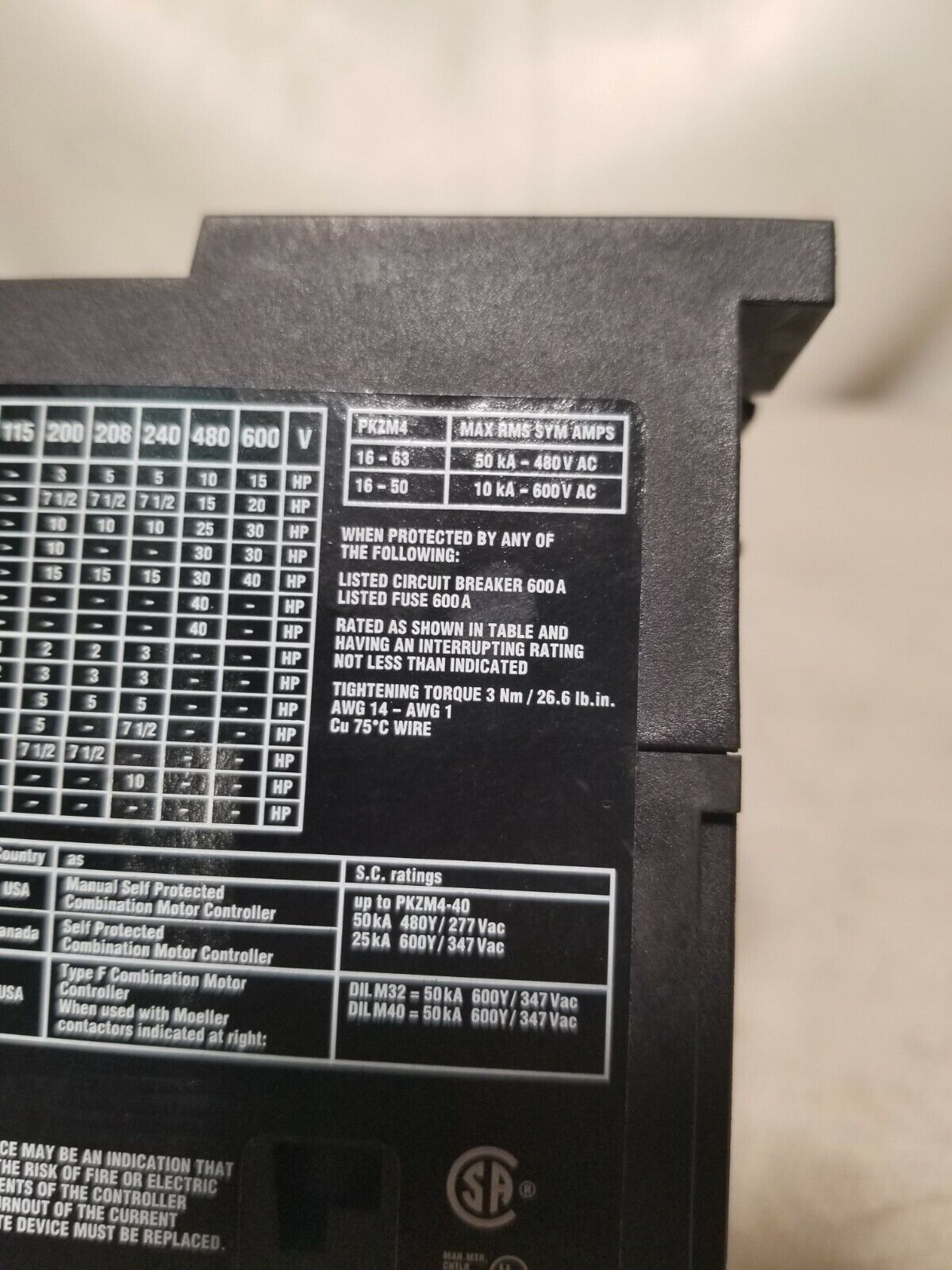 Moeller PKZM4-32 manual motor protector