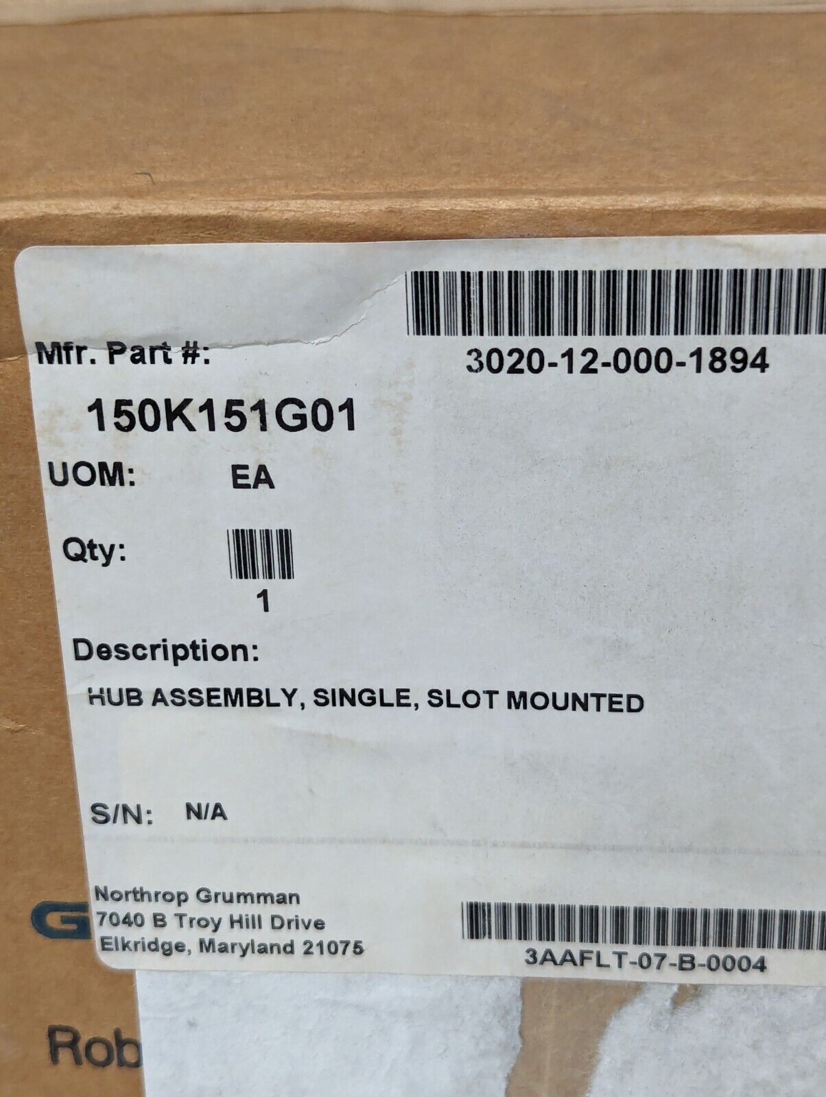 3020-12-000-1894 150K151G01 Single Slot Mounted Hub Assembly - Free Shipping