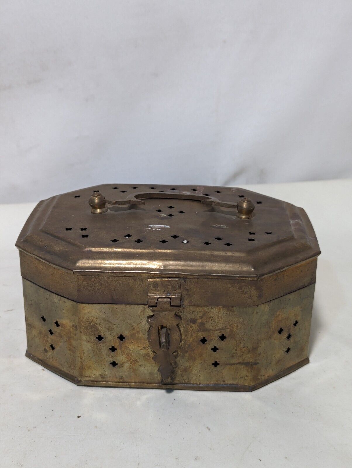 Vintage Brass Cricket Box from India - Nice for Keeping Trinkets 8"L x 6.5"D