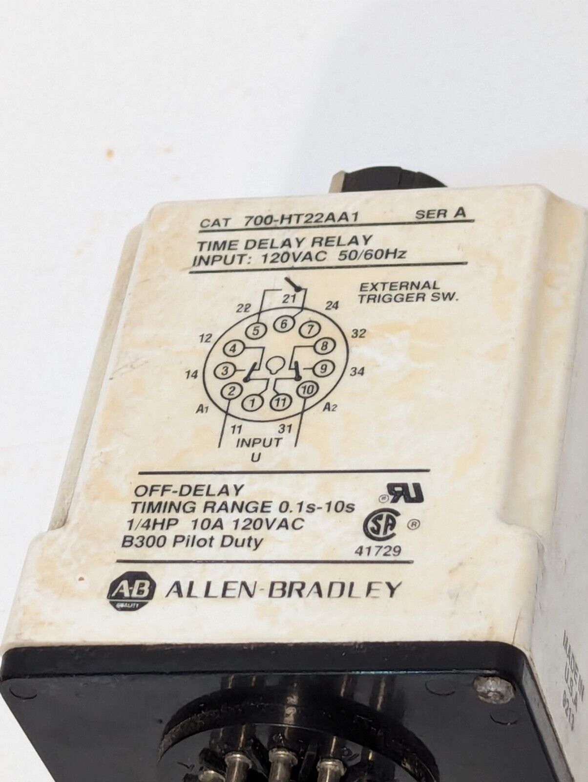 Allen Bradley 700-HT22AA1 Time Delay Relay SER A 120VAC 10A USA
