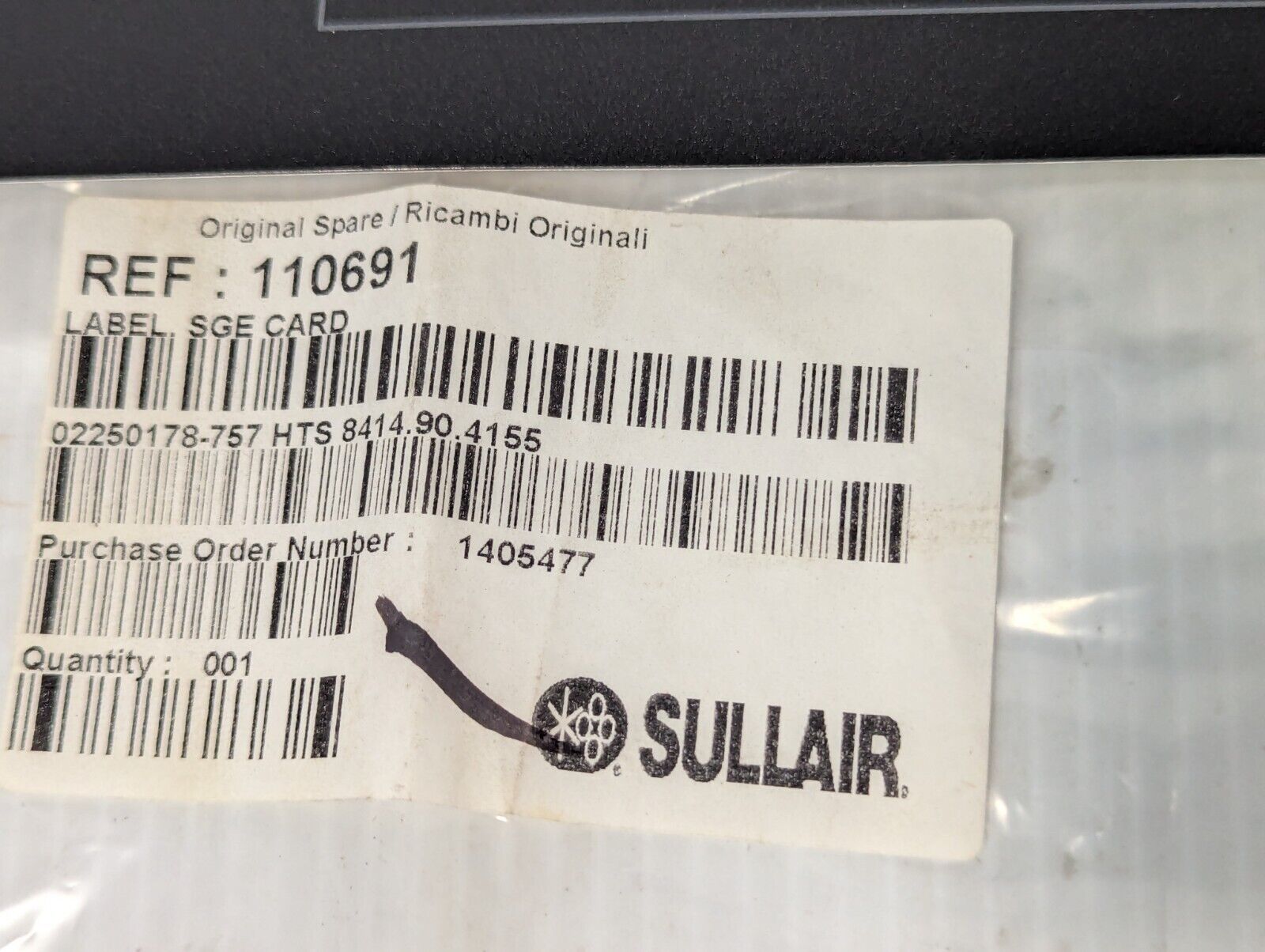 Sullair 110691 SGE card replacement, new old stock - Free Shipping