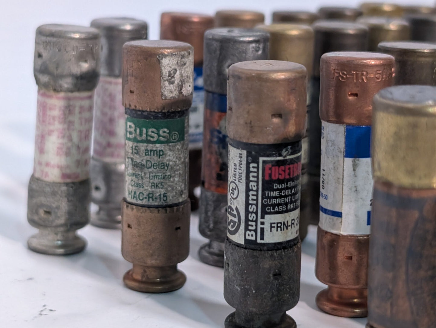 155 Assorted Fuses, Various Brands and Amps, Includes 5 FRN-R-5
