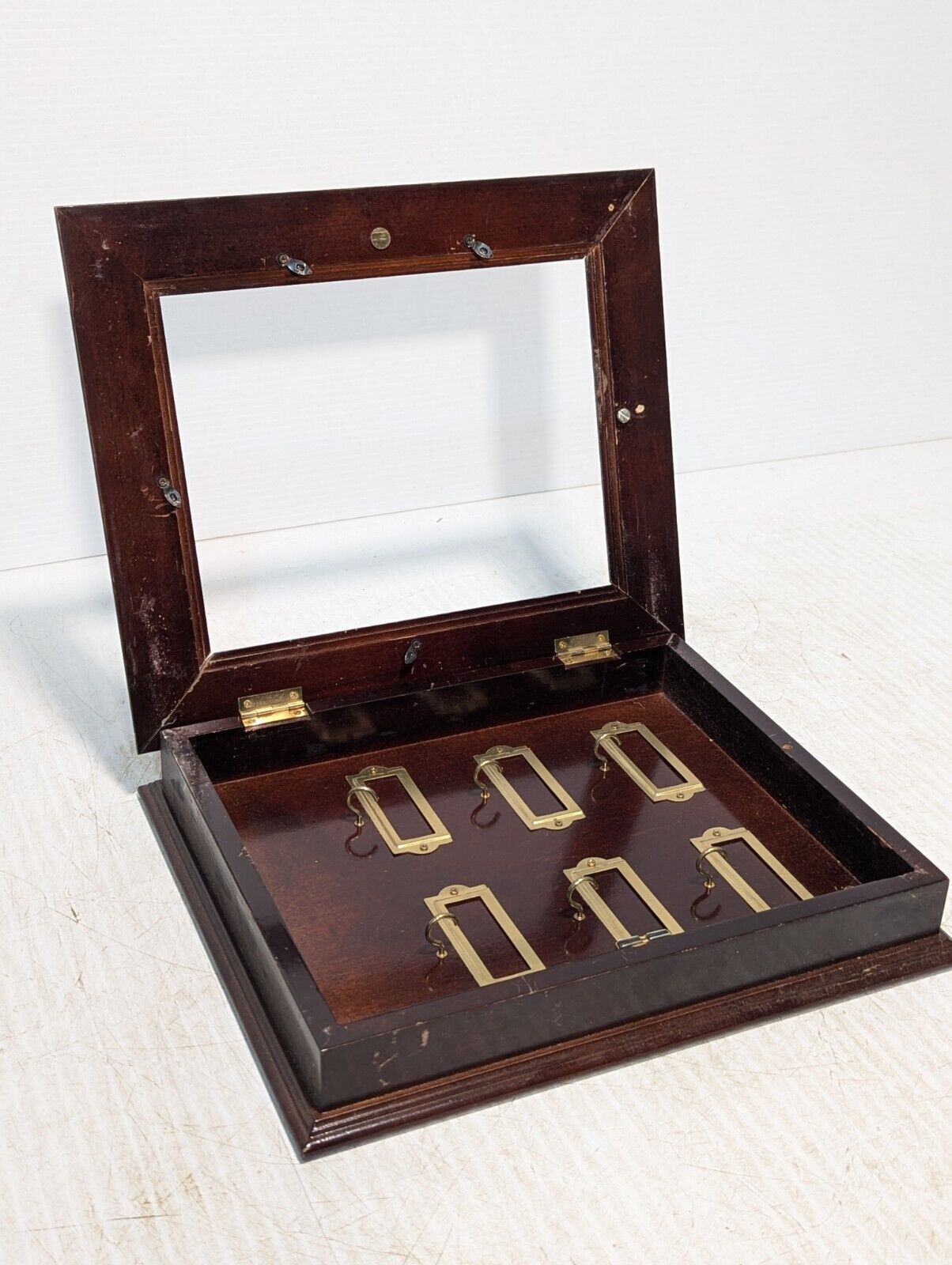 Decorative key storage box, 6 hooks with labels, wall mount - Free Shipping