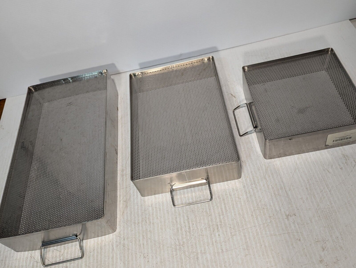 (3) Integra Jarit 117-Series Instrument Trays, 10.5"x3.5"x10/15/20" - Free Ship