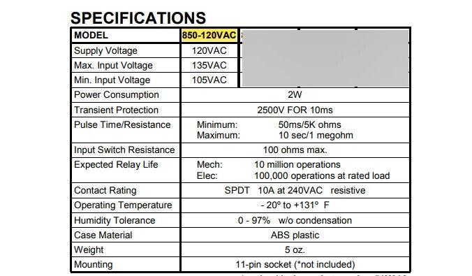 Time Mark 850-120VAC Two Hand Control Module - Free Shipping