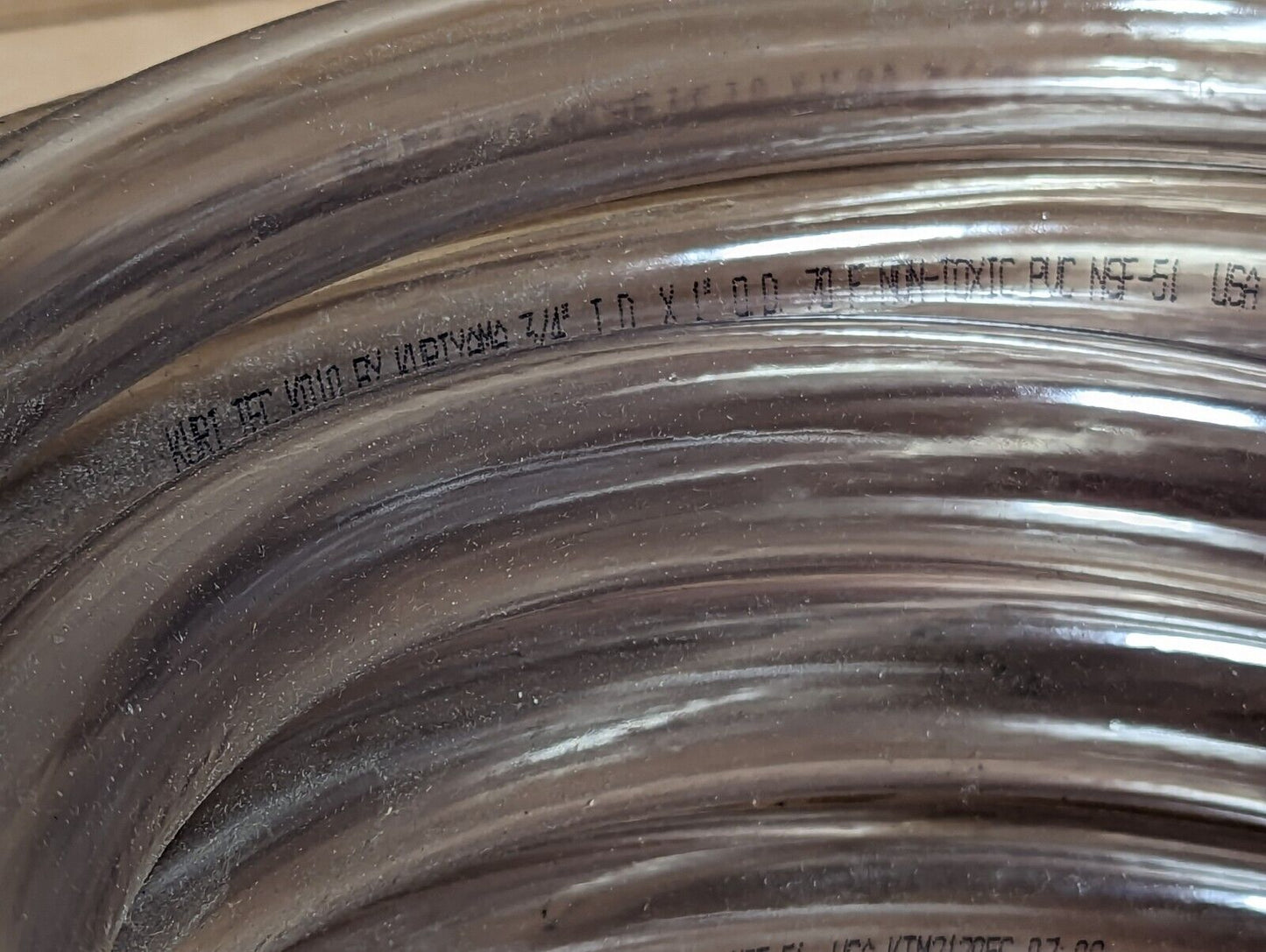 ABH02053-MC flexible PVC tubing, 3/4 in ID, 1 in OD, 1/8 in wall, length as pict