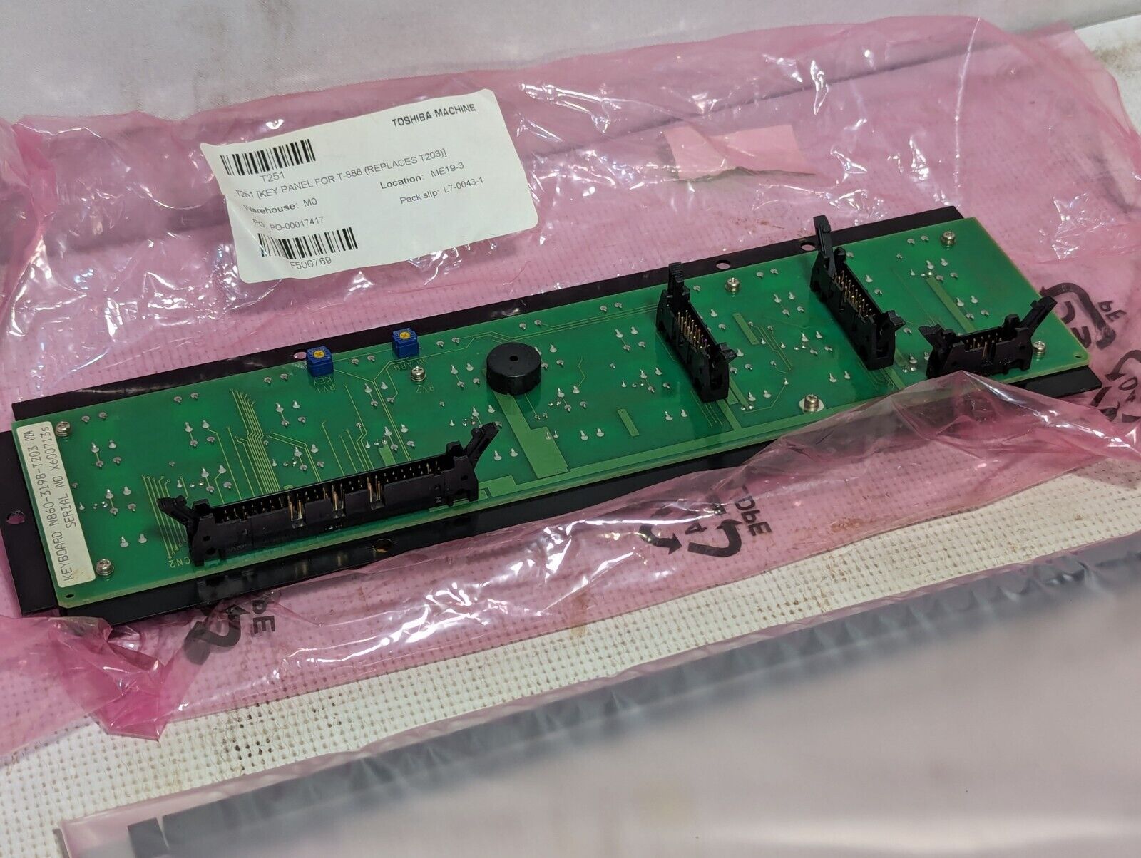 Toshiba BMC.BTD key panel, H830564, T151 (English) for T-888, NOT WORKING