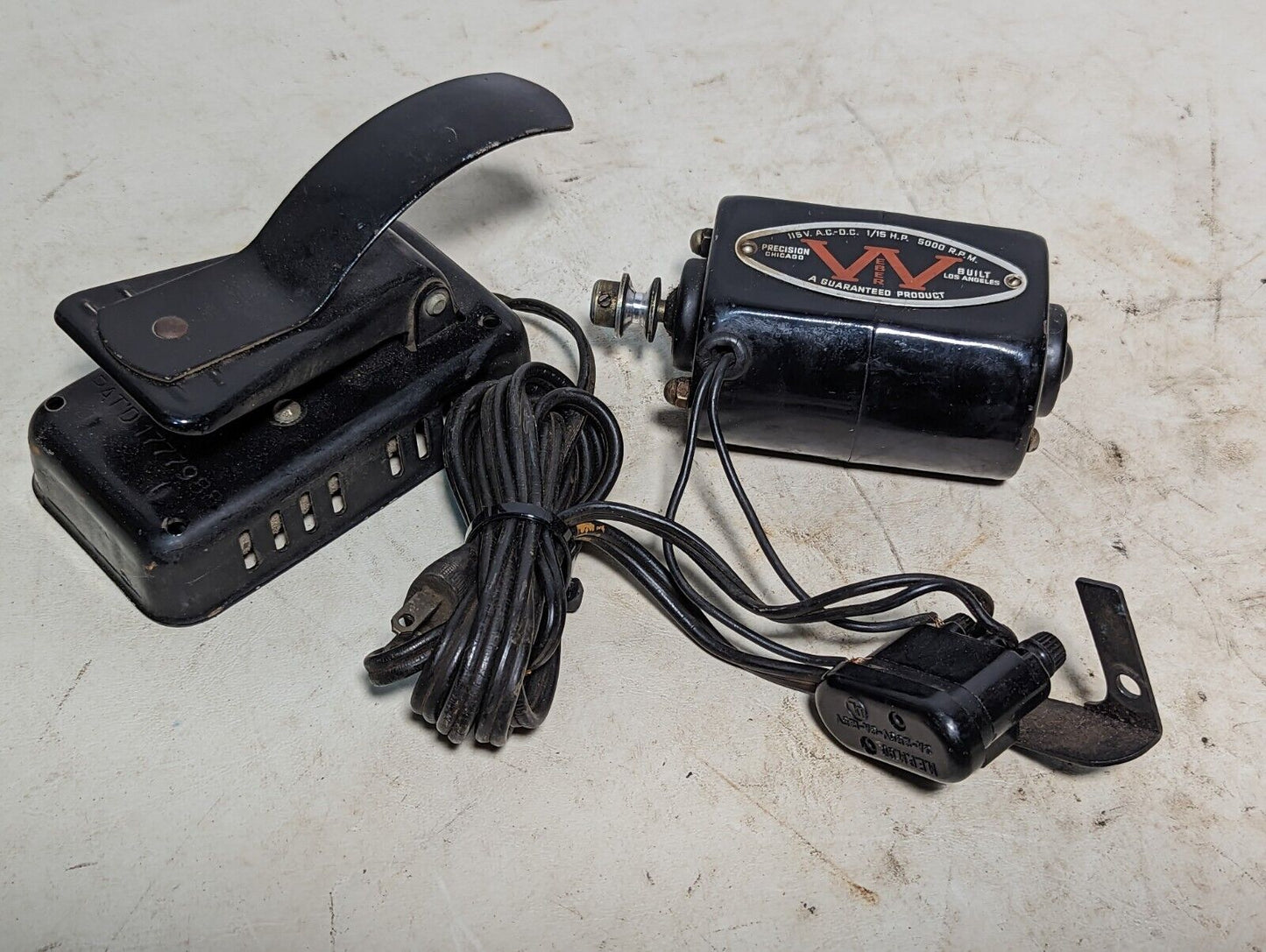 Weber 1/15 HP motor, 115VAC/DC, 5000RPM, with foot pedal
