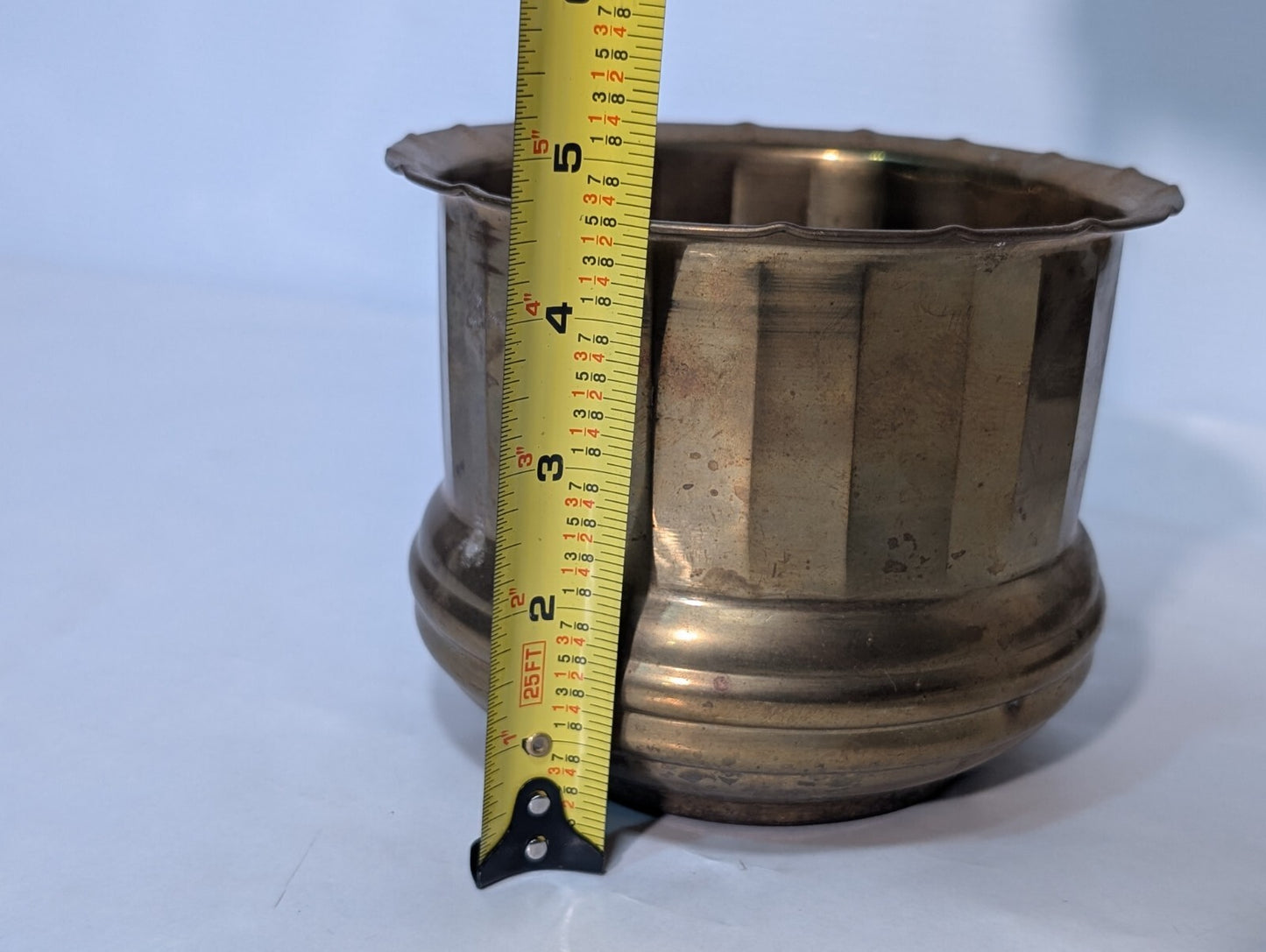 Vintage Brass Round Pot Planter Bucket