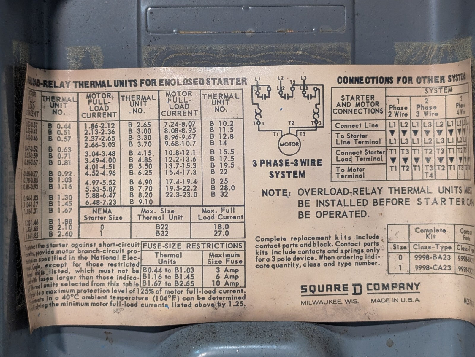 Square D Class 2510 BG-2 Series A Manual Starter 202848