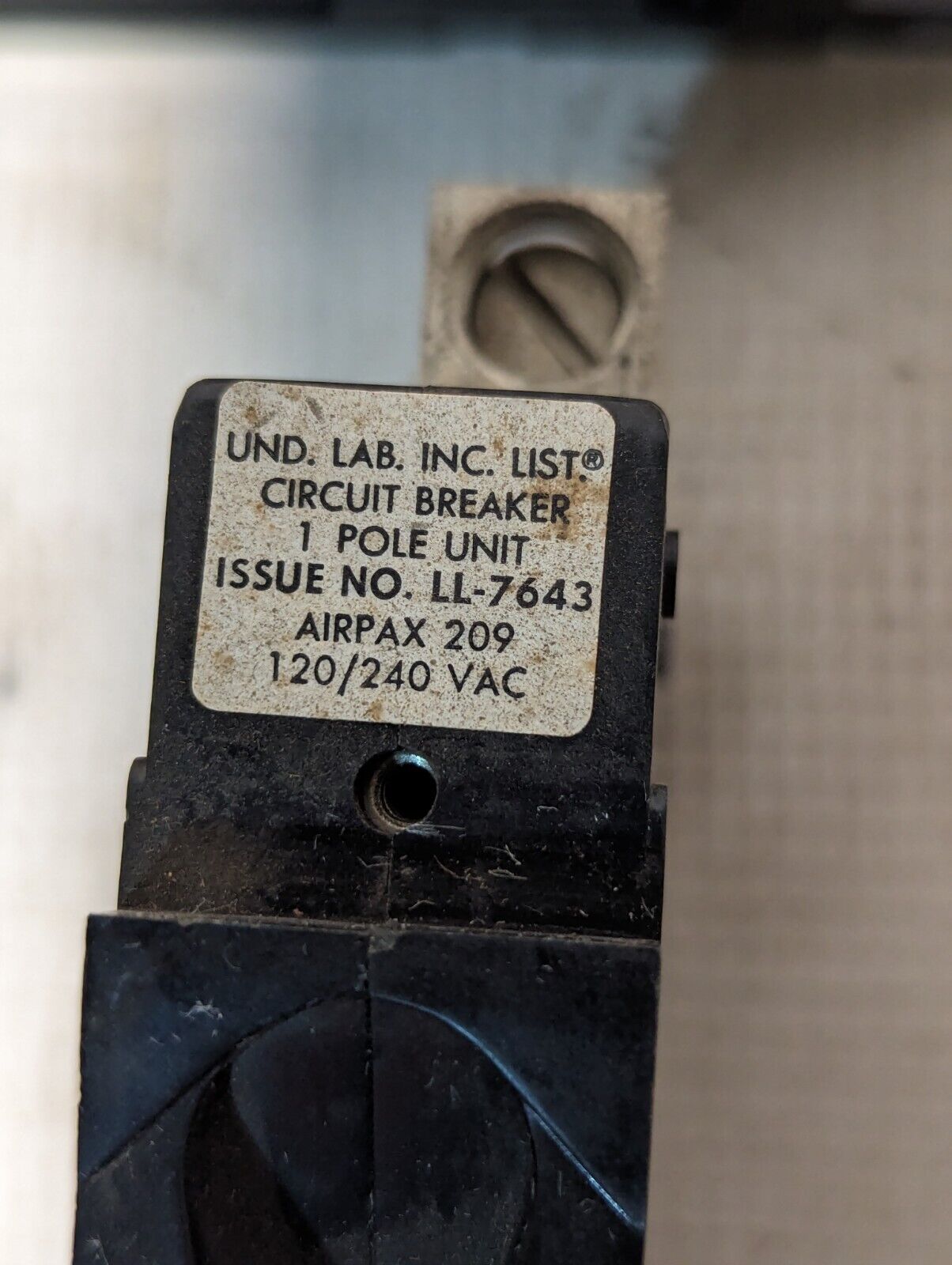 Airpax 209-1-6601-1 Circuit Breaker, 25A, 120/240 VAC, 1 Pole - Free Shipping