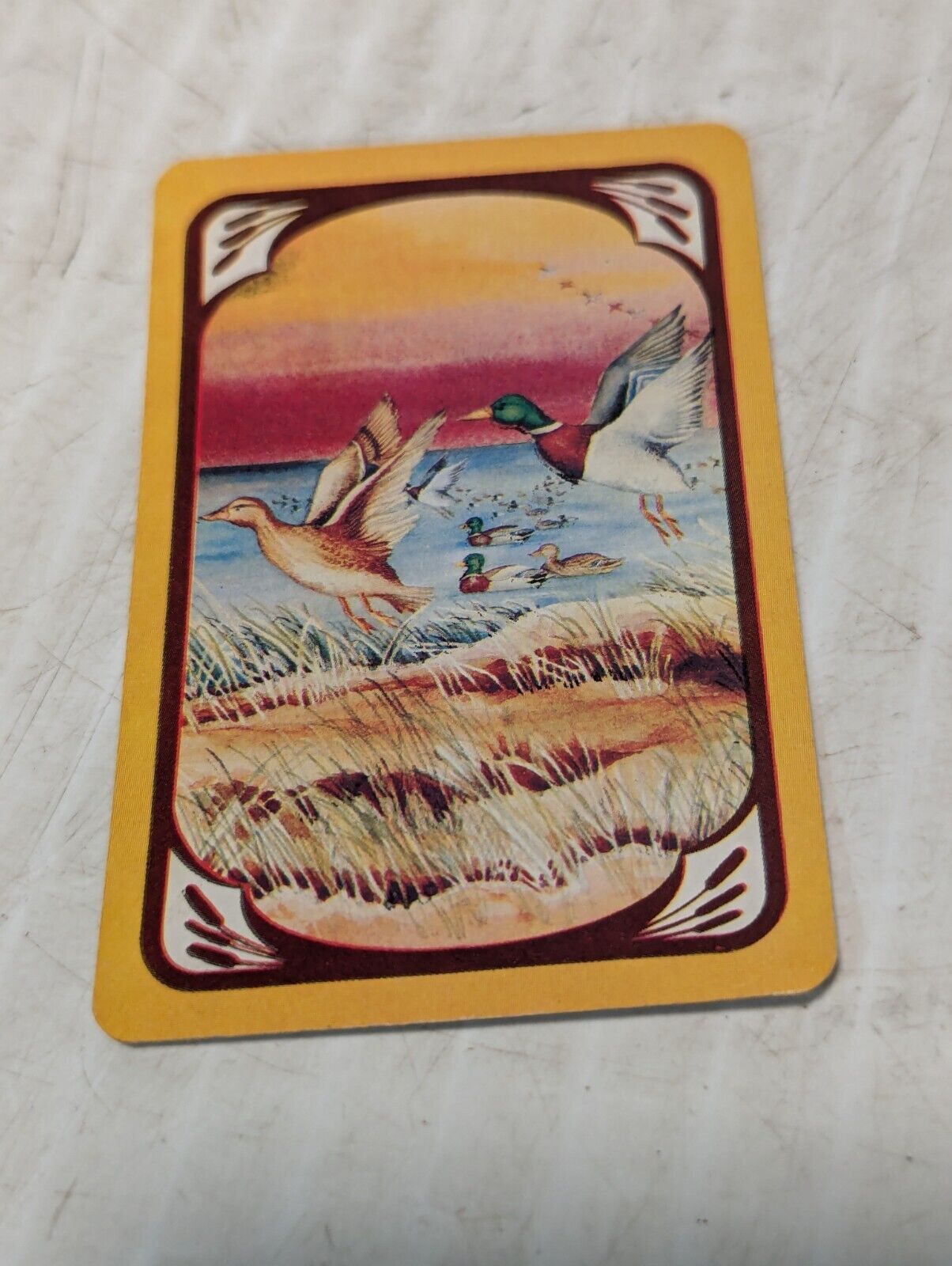 Vtg Mallard Duck Wood Playing Card Storage Box, 2 Decks, 1983 - Free Ship