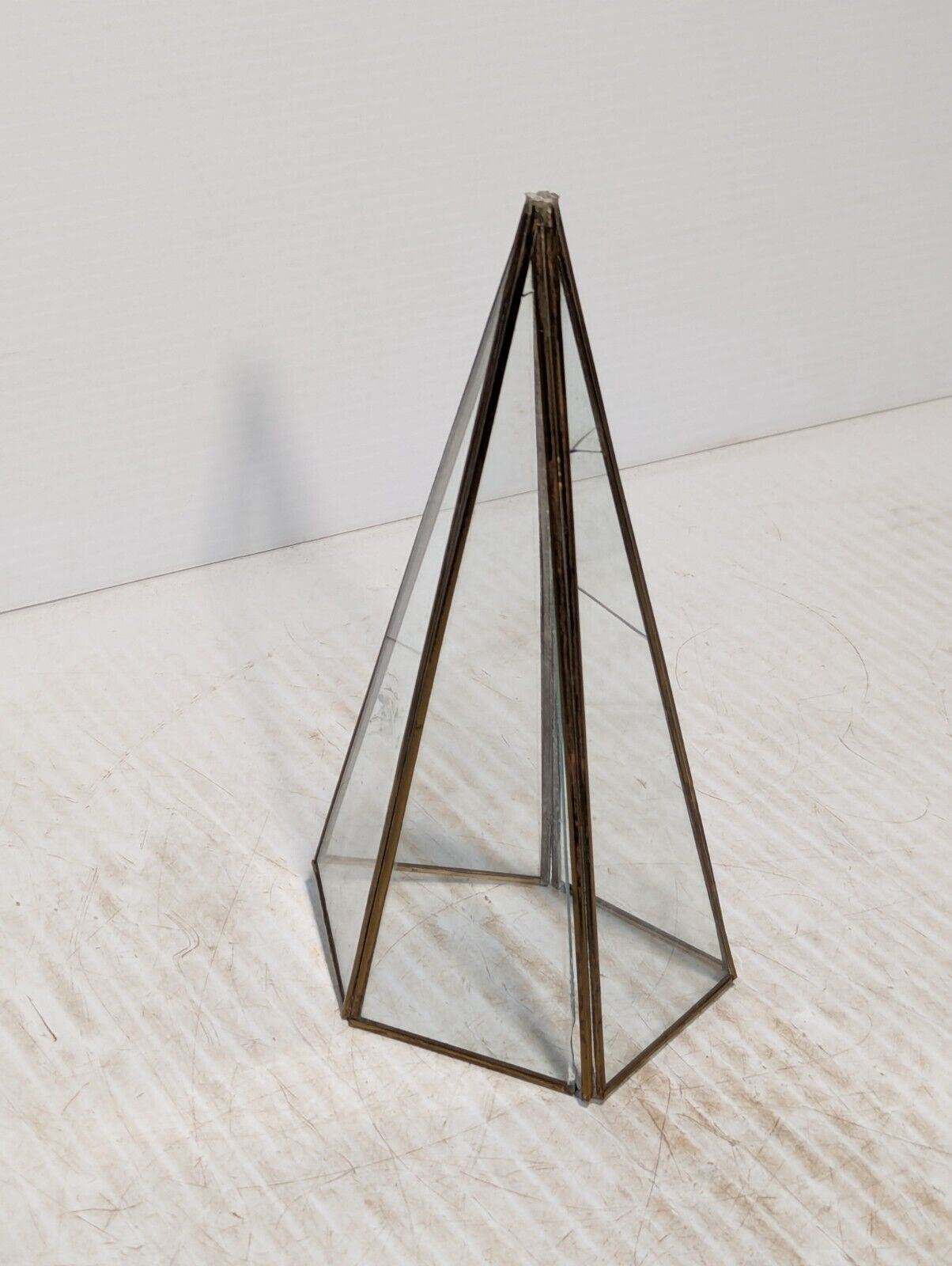 Unique Vintage, Glass and Brass Terrarium, Indoor Planter, Home Decor -Free Ship